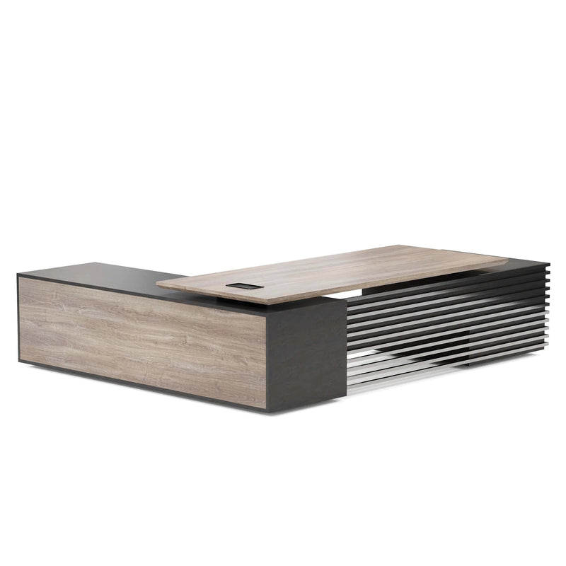 Anderson ยท Modern L-Shaped Executive Desk, Adjustable Height