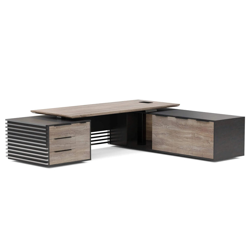 Anderson ยท Modern L-Shaped Executive Desk, Adjustable Height