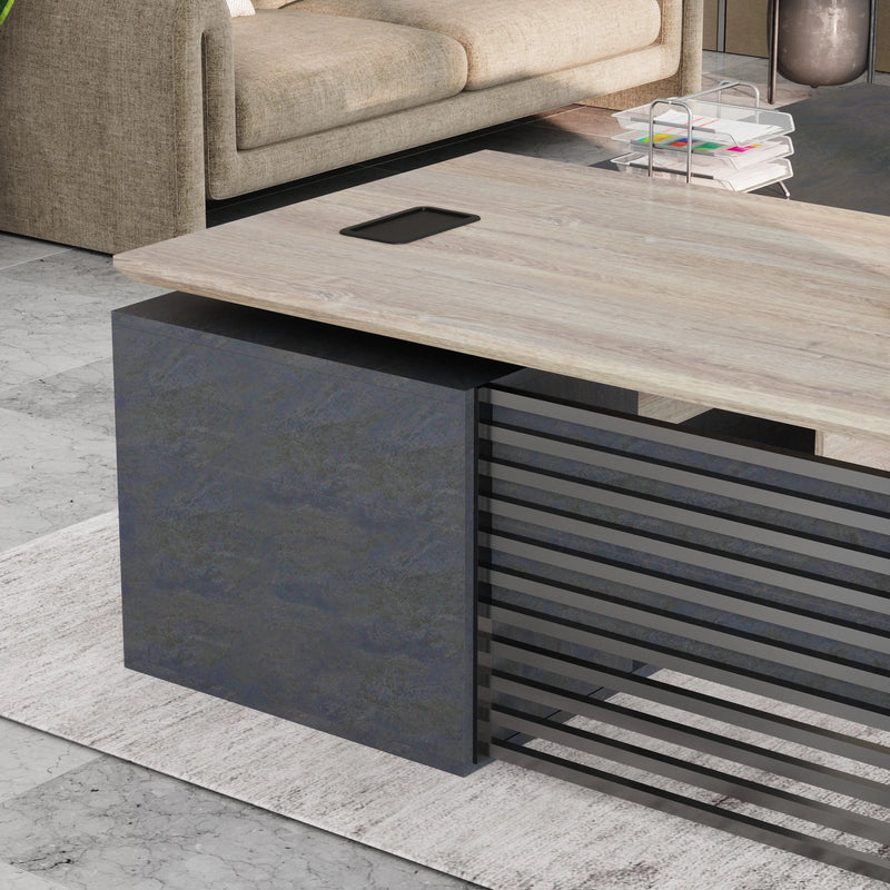 Anderson ยท Modern L-Shaped Executive Desk, Adjustable Height