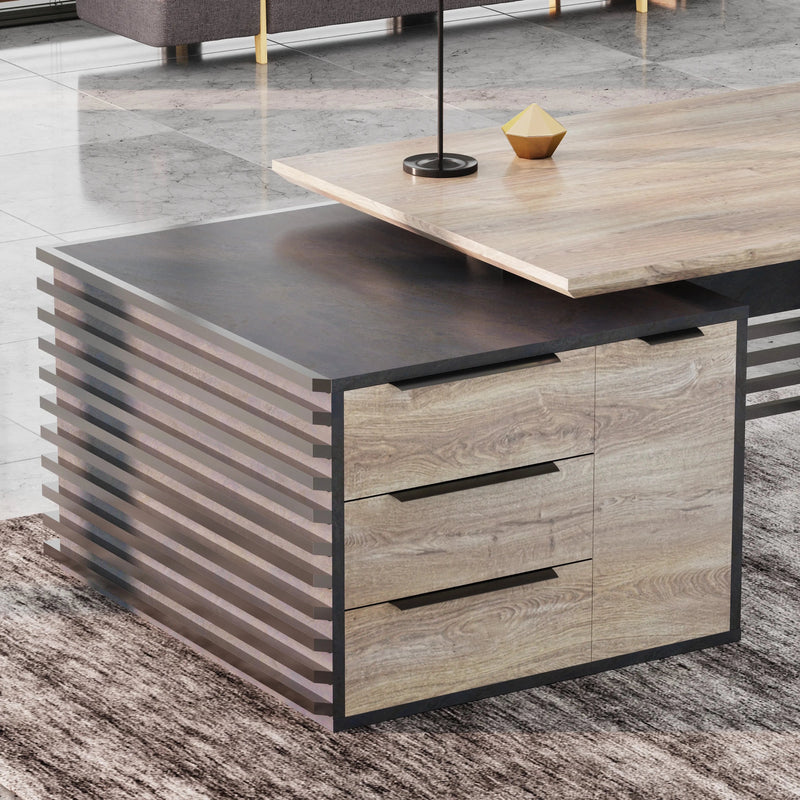 Anderson ยท Modern L-Shaped Executive Desk, Adjustable Height