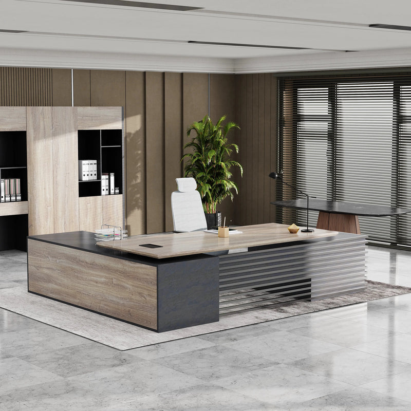 Anderson ยท Modern L-Shaped Executive Desk, Adjustable Height