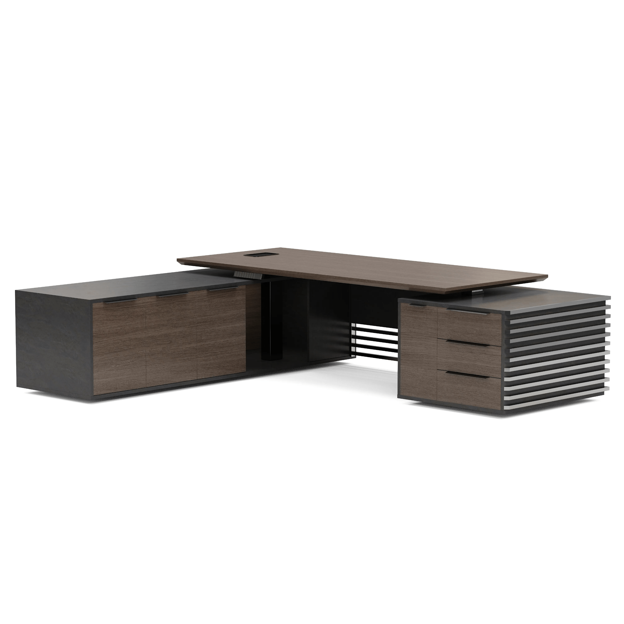 Anderson ยท Modern L-Shaped Executive Desk, Adjustable Height