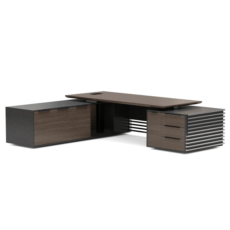Anderson ยท Modern L-Shaped Executive Desk, Adjustable Height