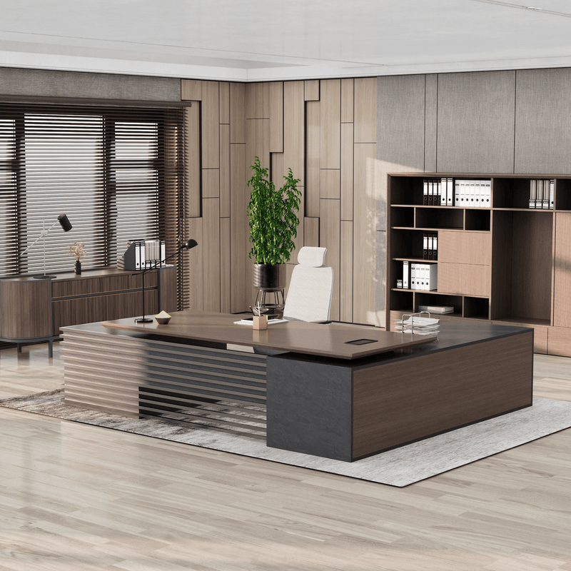 Anderson ยท Modern L-Shaped Executive Desk, Adjustable Height