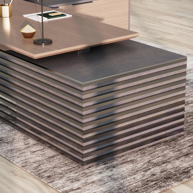 Anderson ยท Modern L-Shaped Executive Desk, Adjustable Height