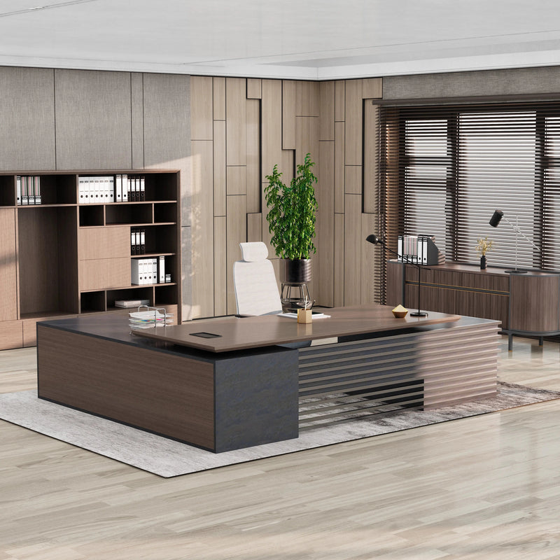 Anderson ยท Modern L-Shaped Executive Desk, Adjustable Height