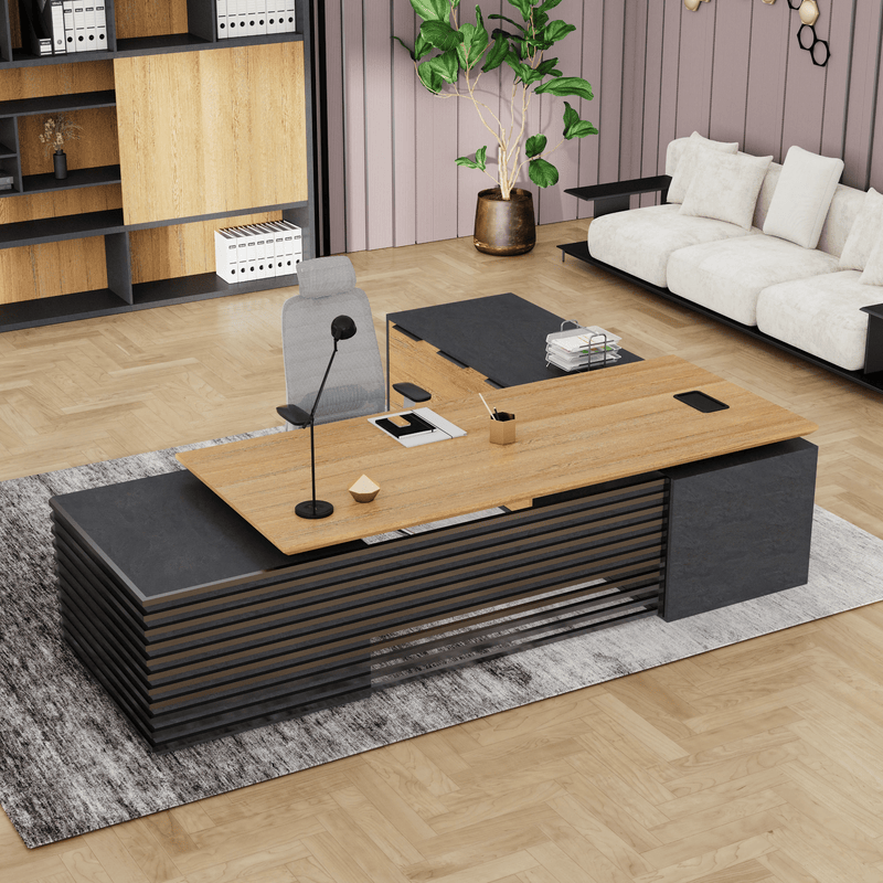 Anderson ยท Modern L-Shaped Executive Desk, Adjustable Height