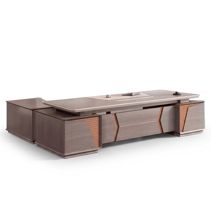 York desk with side return, floating studio view
