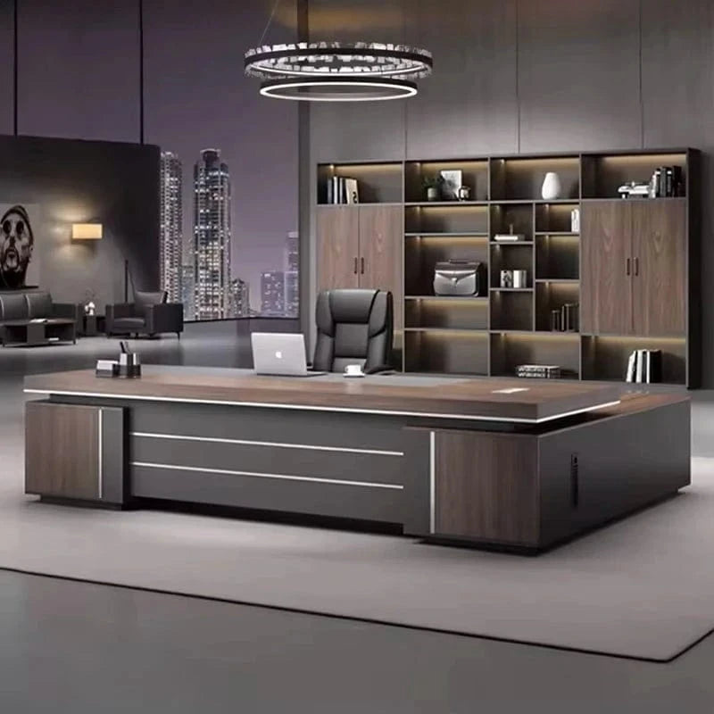 August ยท Modern L-Shaped Executive Desk