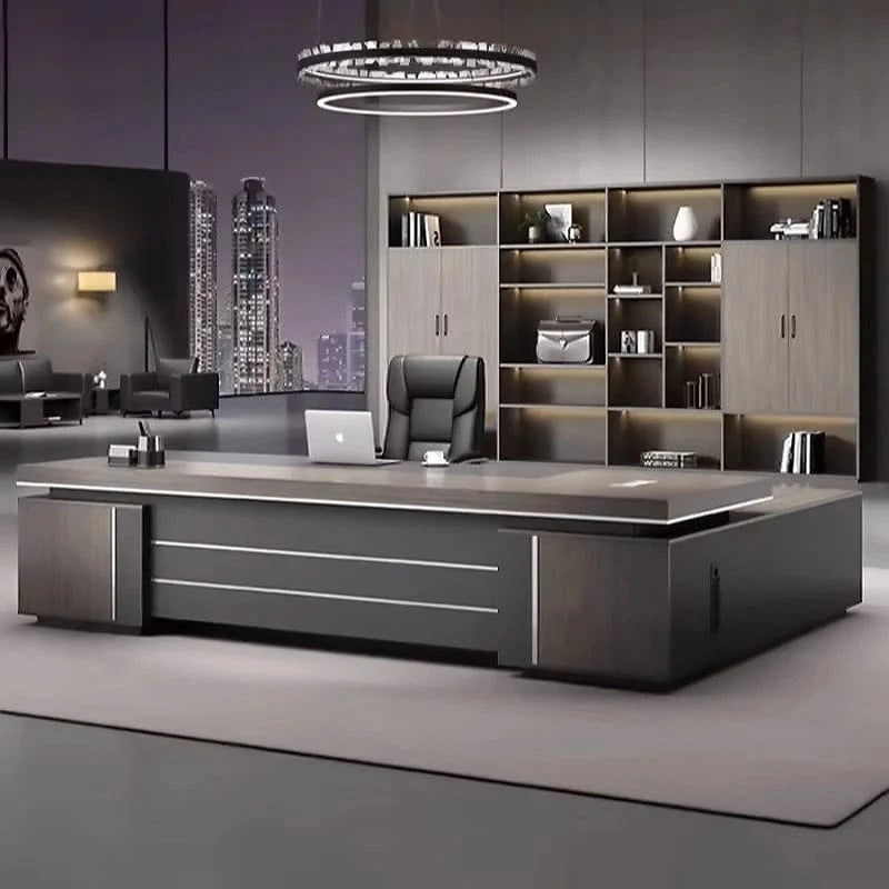 August ยท Modern L-Shaped Executive Desk