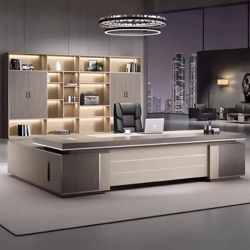 August ยท Modern L-Shaped Executive Desk