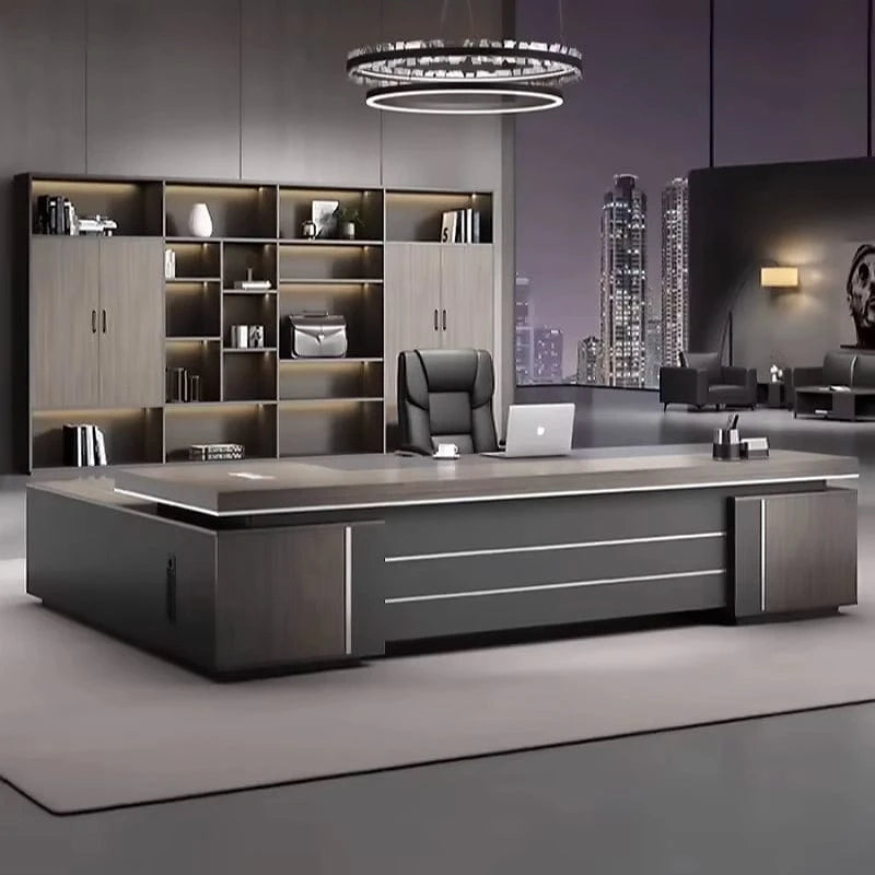 August ยท Modern L-Shaped Executive Desk
