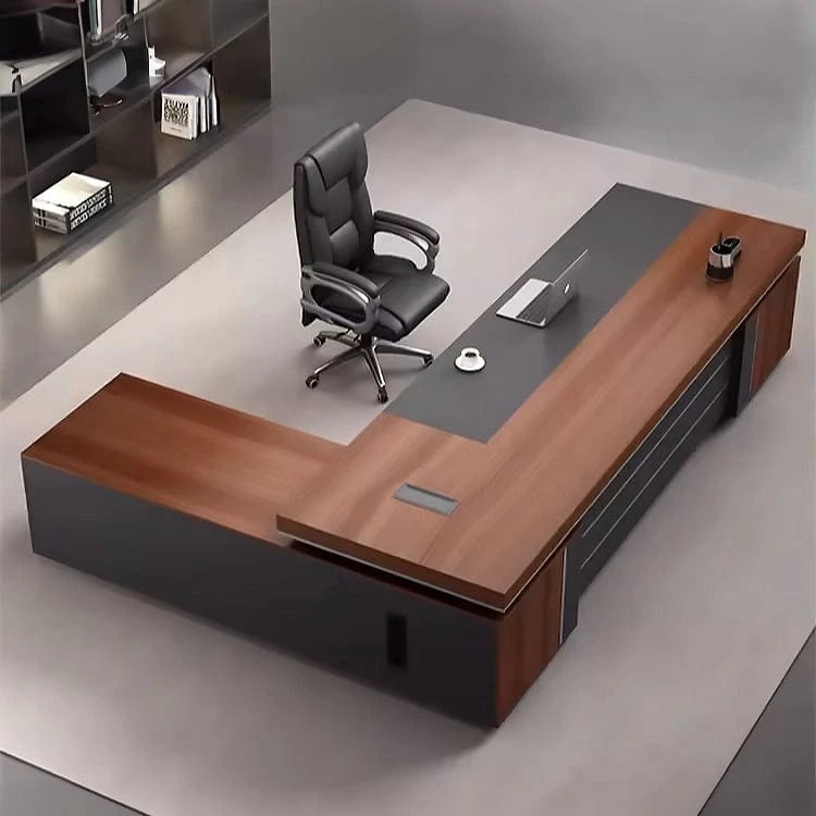 August ยท Modern L-Shaped Executive Desk