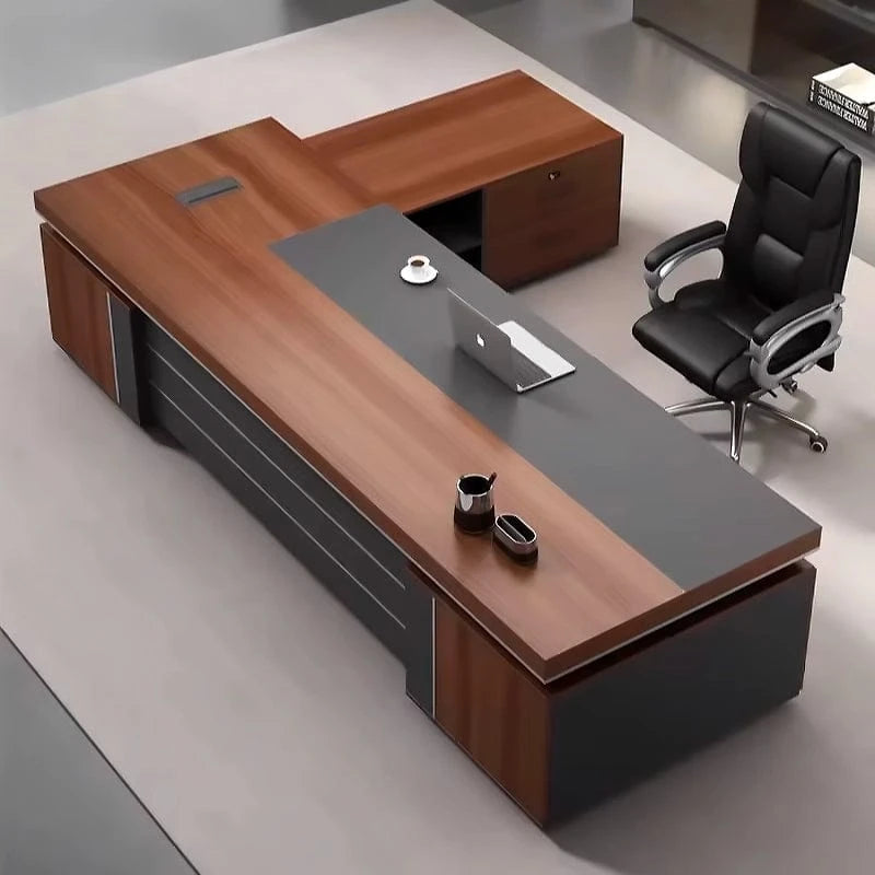 August ยท Modern L-Shaped Executive Desk