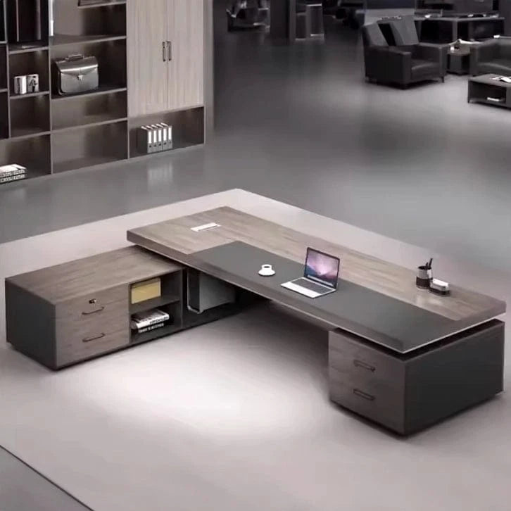 August ยท Modern L-Shaped Executive Desk