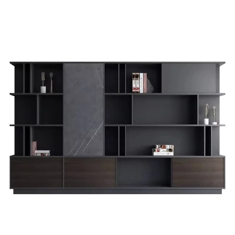 Beleric · 126″W Mixed Media Office Shelves & Storage Cabinets