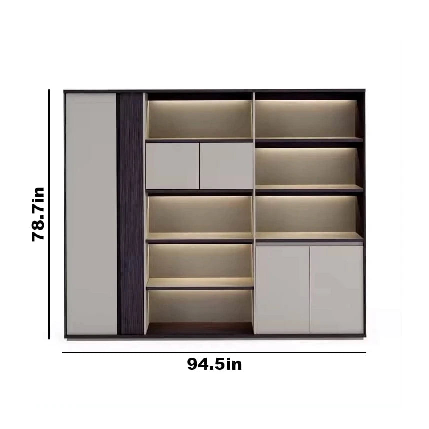 Estantería de pared para biblioteca color beige de 95
