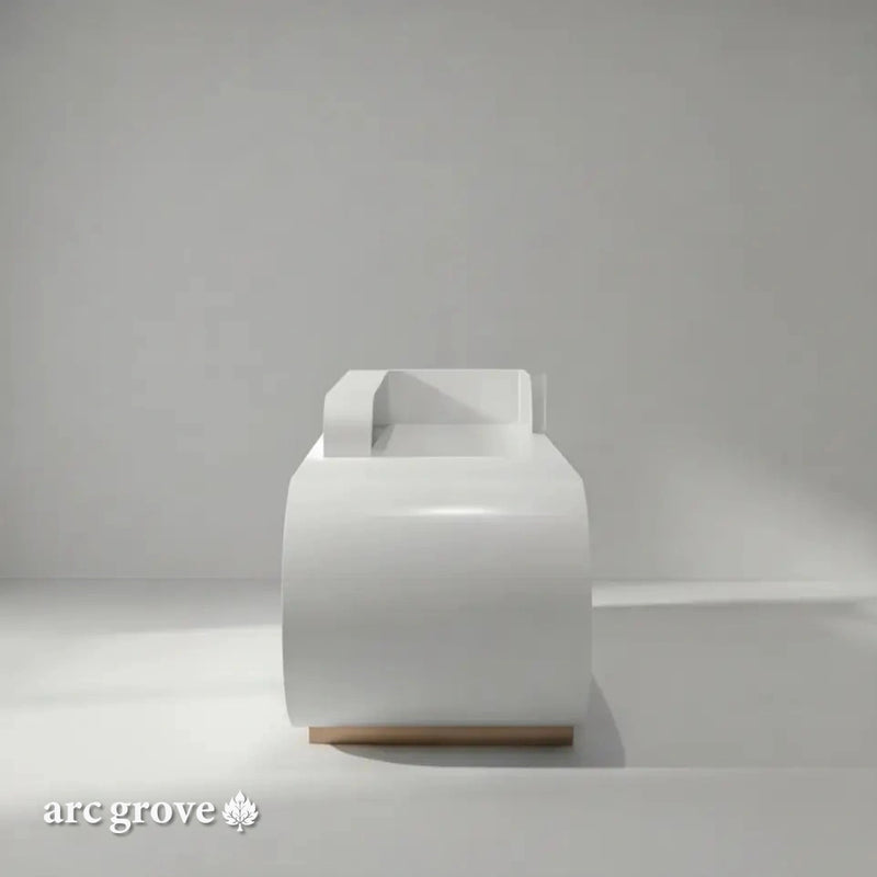Odette reception desk end profile with counter cap