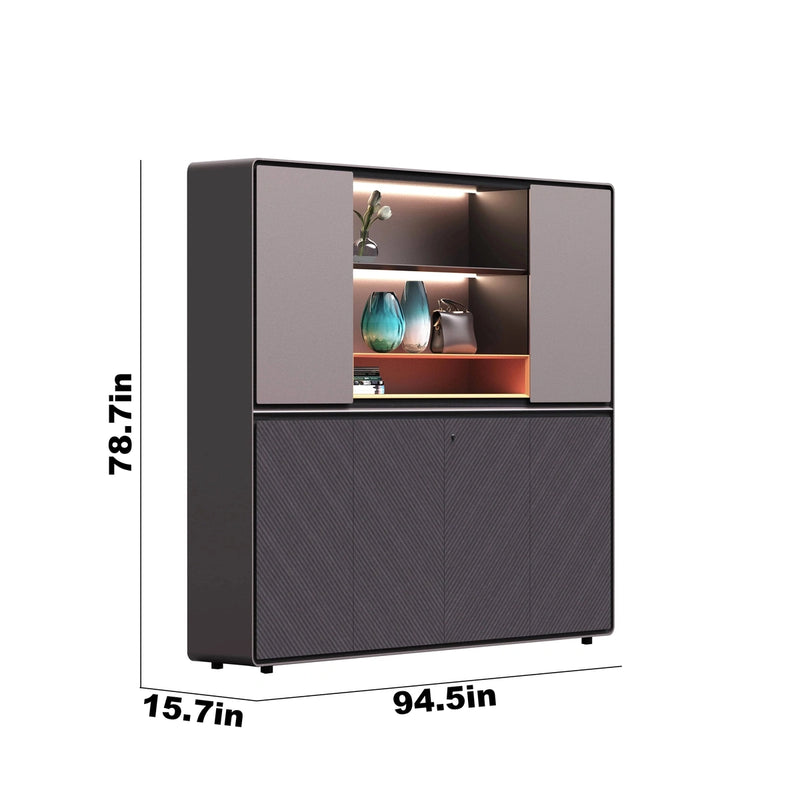 Camilla · Office Shelves w/ Integrated Lighting & Storage Cabinets