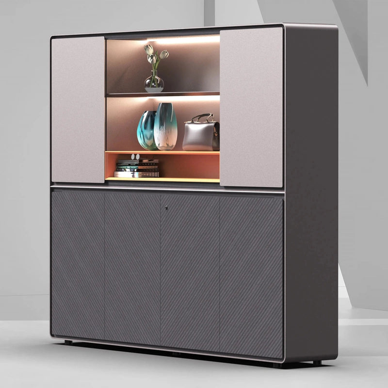 Camilla · Office Shelves w/ Integrated Lighting & Storage Cabinets