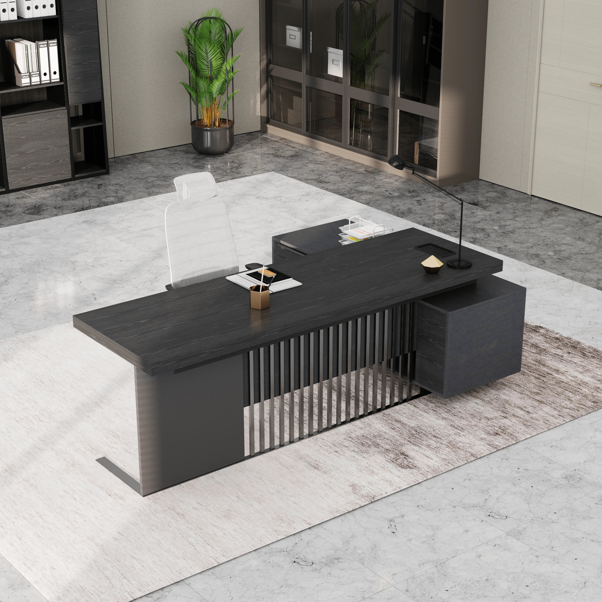 Cecilia ยท Modern L-Shaped Executive Desk