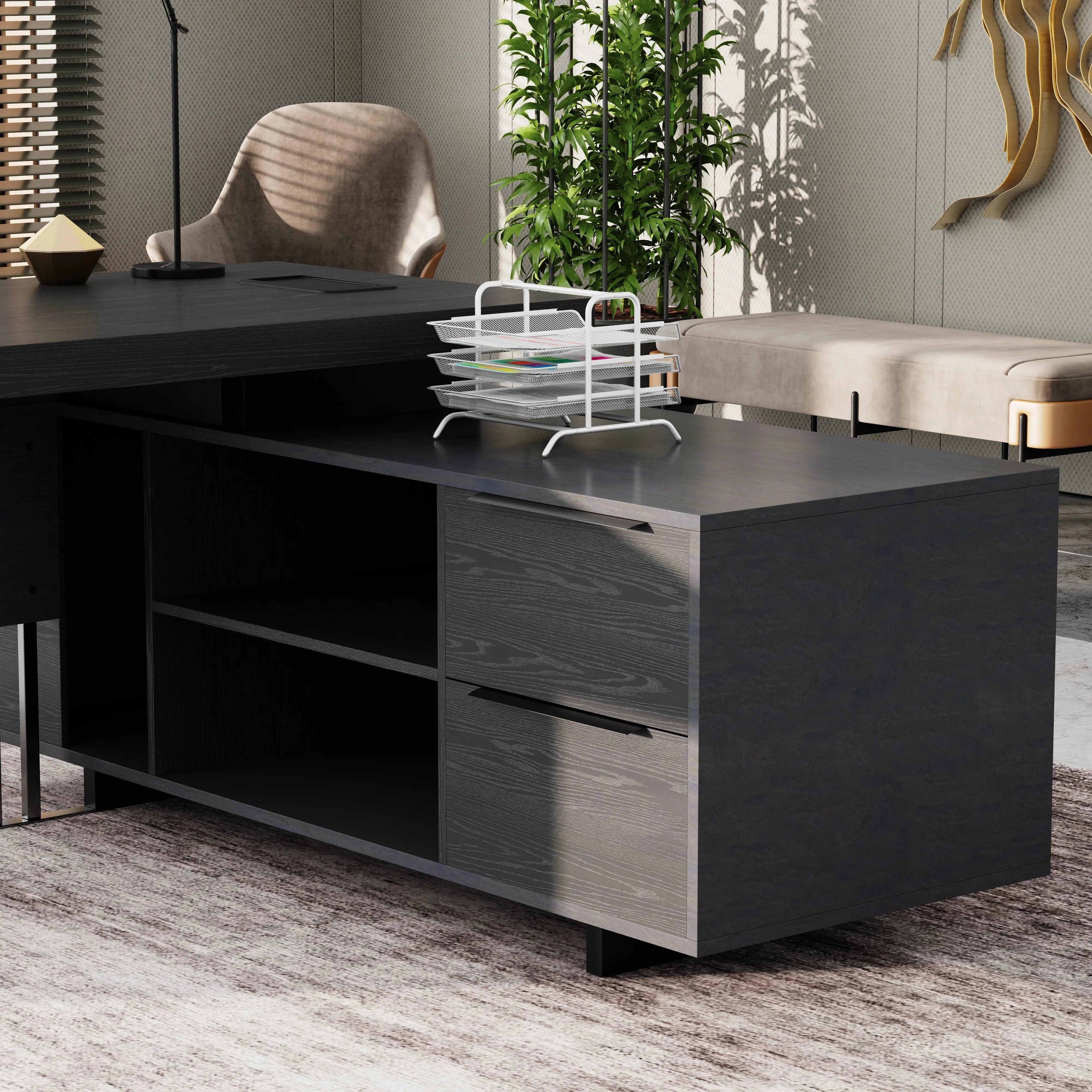 Cecilia ยท Modern L-Shaped Executive Desk