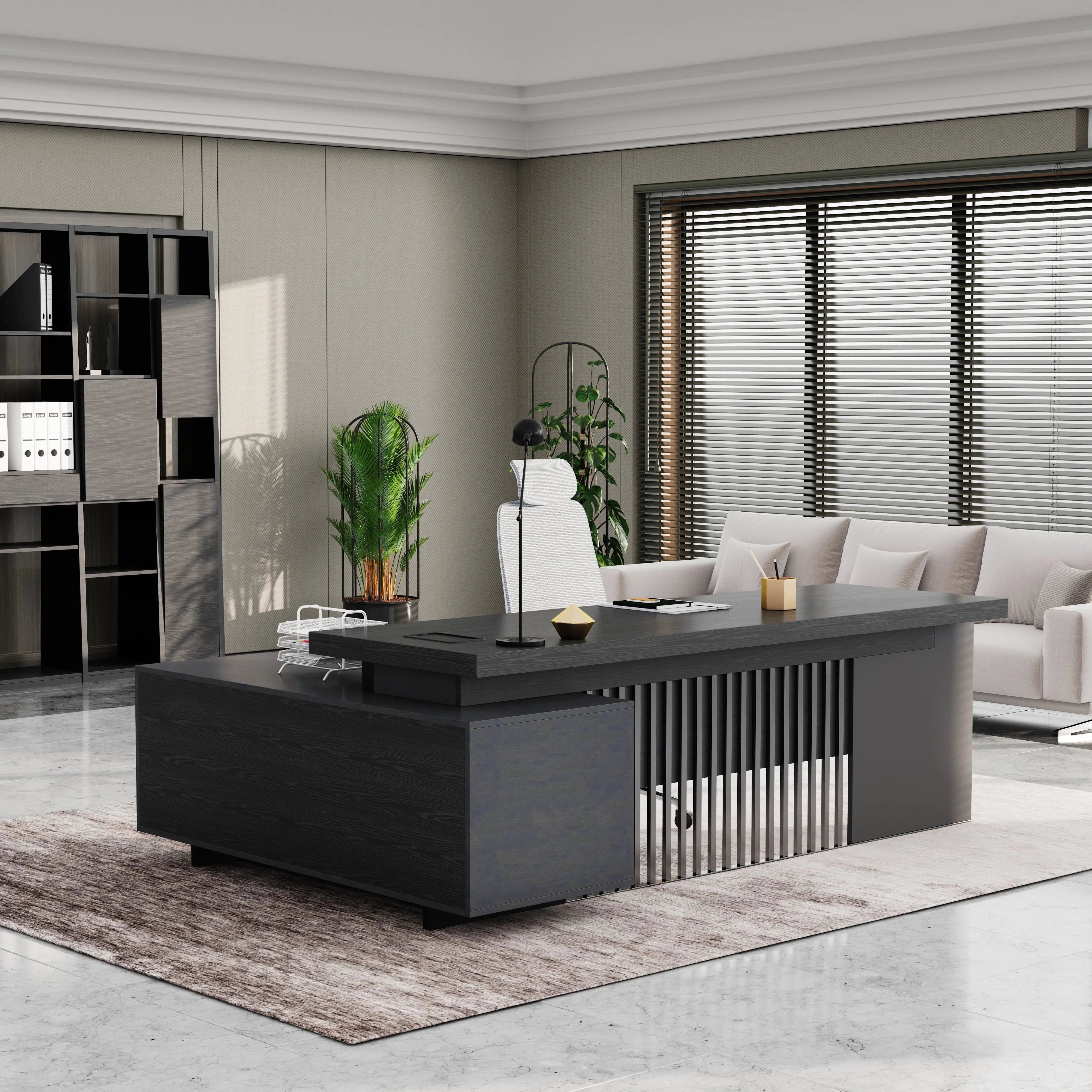 Cecilia ยท Modern L-Shaped Executive Desk