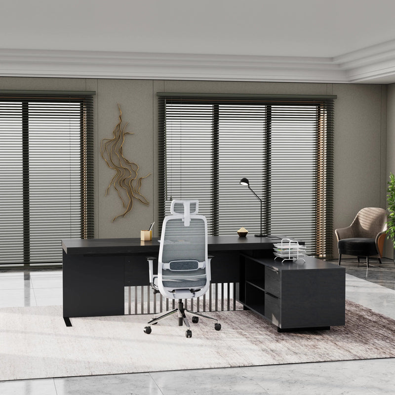 Cecilia ยท Modern L-Shaped Executive Desk