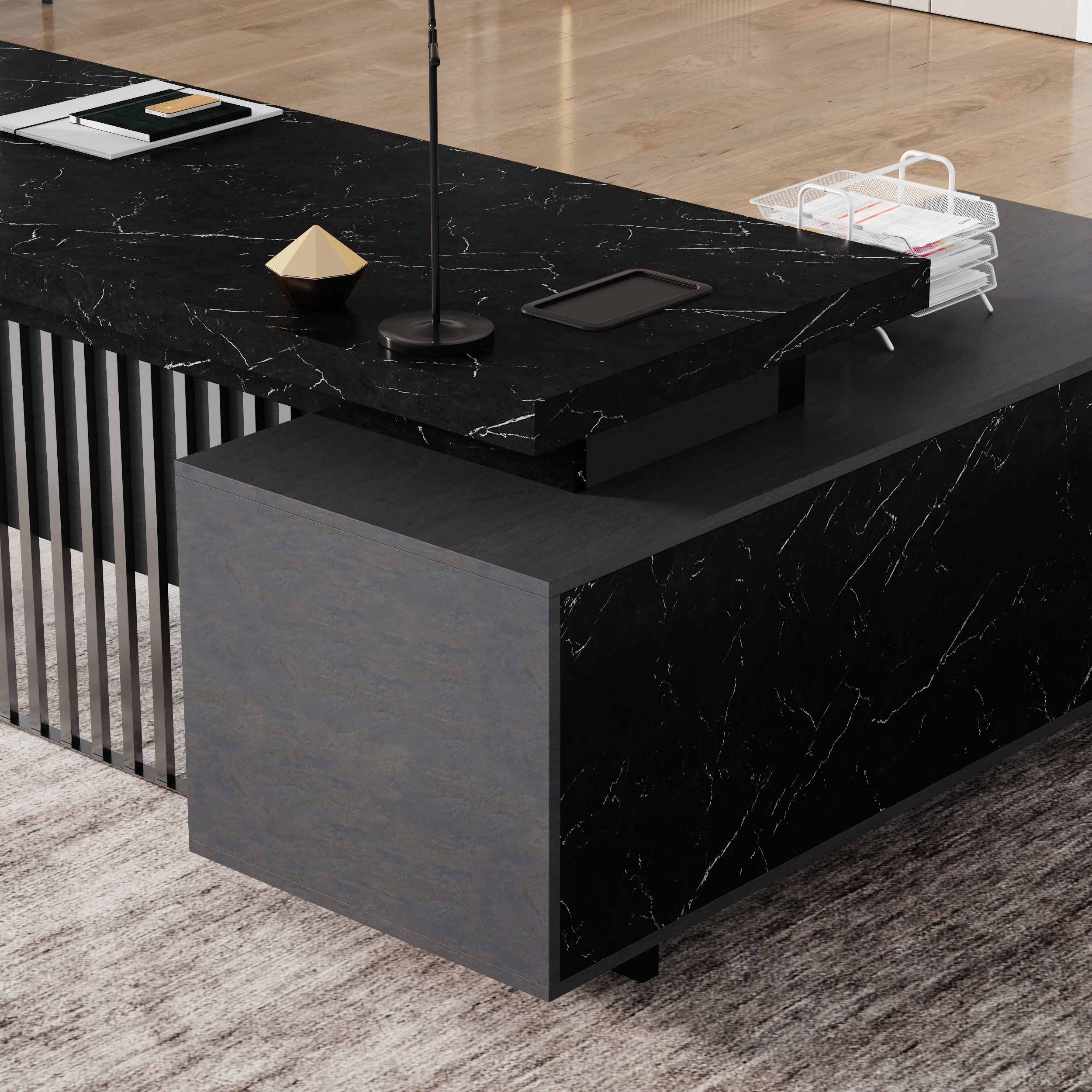 Cecilia ยท Modern L-Shaped Executive Desk