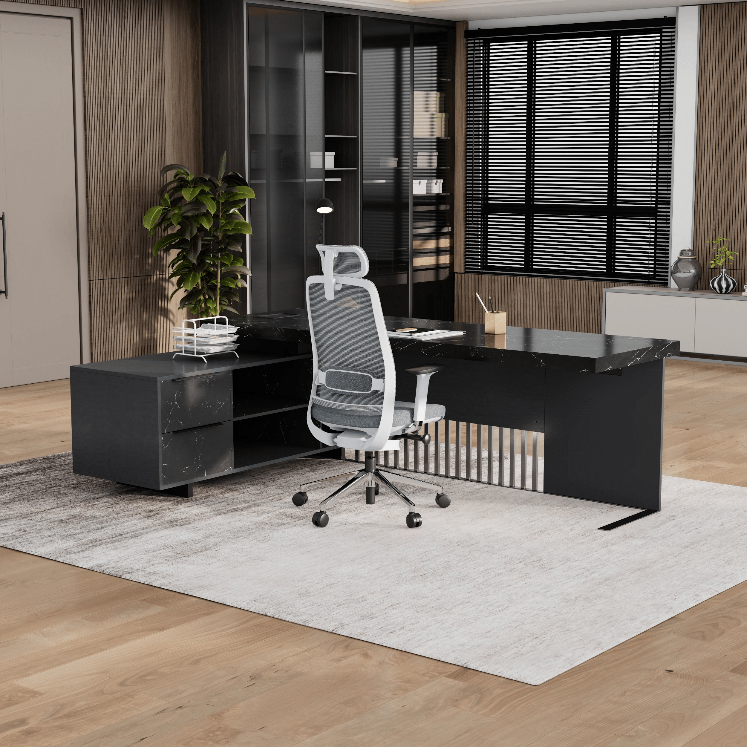 Cecilia ยท Modern L-Shaped Executive Desk