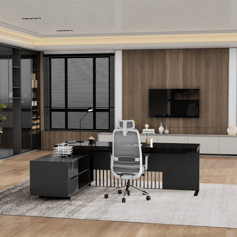 Cecilia ยท Modern L-Shaped Executive Desk