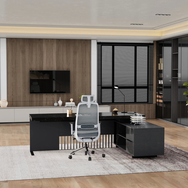 Cecilia ยท Modern L-Shaped Executive Desk