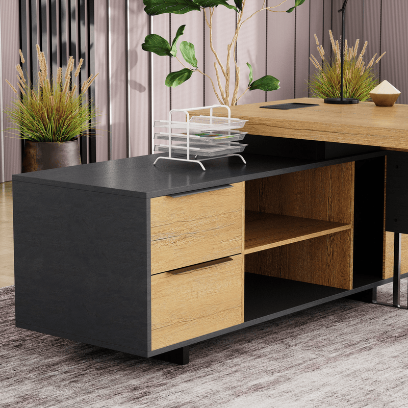 Cecilia ยท Modern L-Shaped Executive Desk