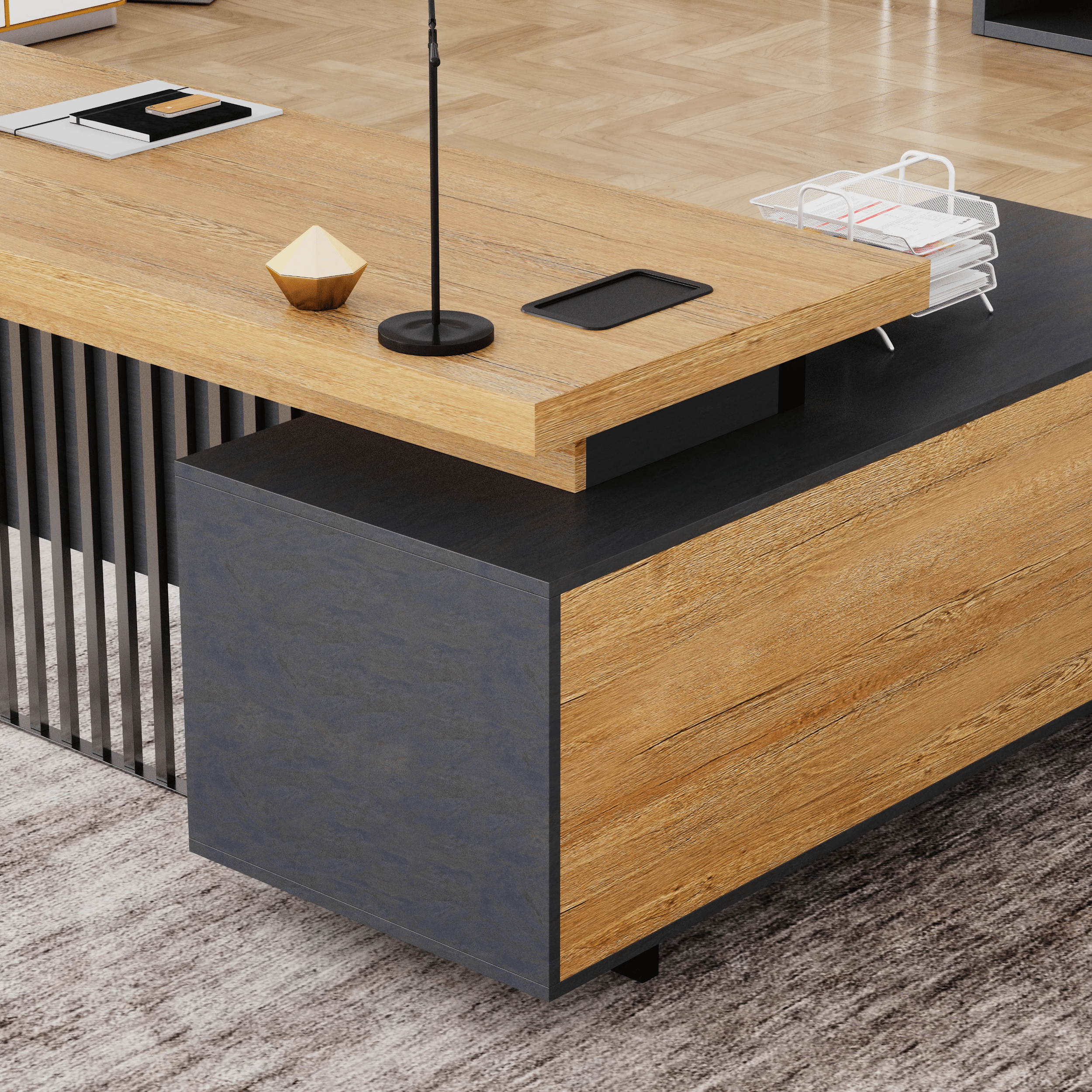 Cecilia ยท Modern L-Shaped Executive Desk