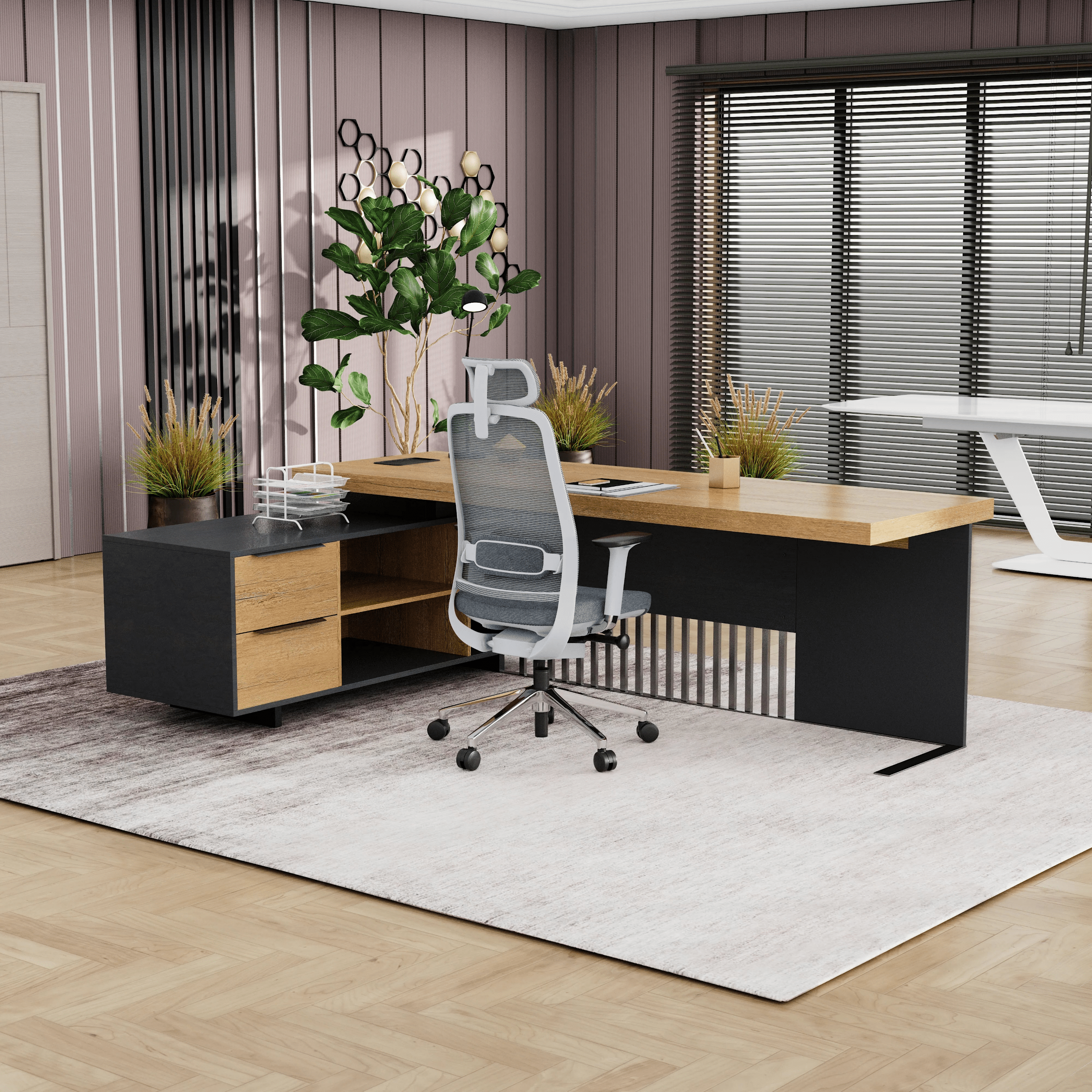 Cecilia ยท Modern L-Shaped Executive Desk