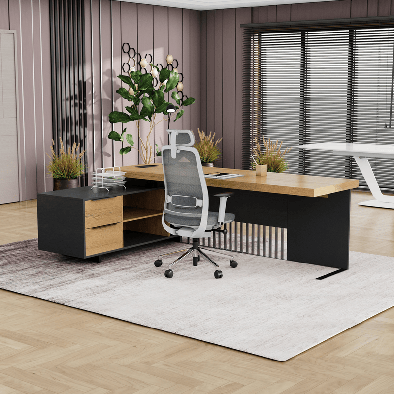 Cecilia ยท Modern L-Shaped Executive Desk