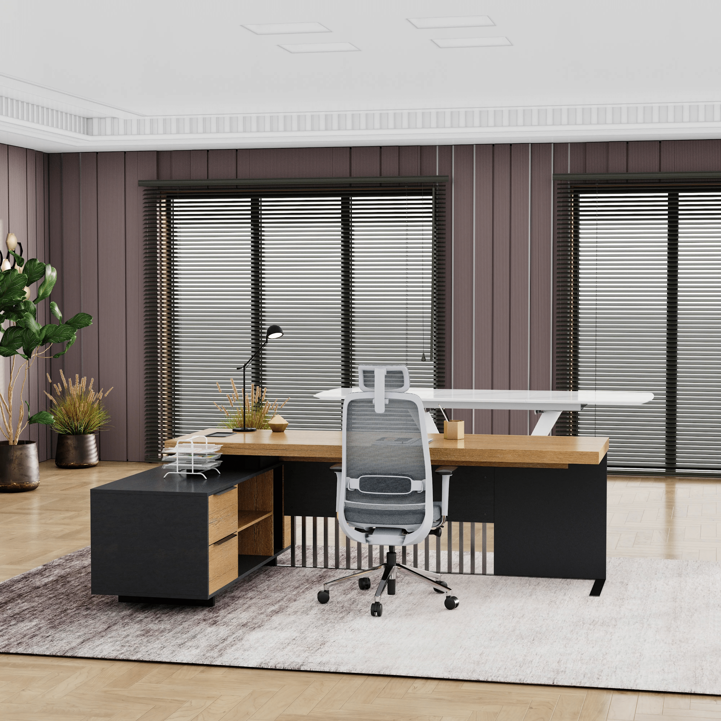 Cecilia ยท Modern L-Shaped Executive Desk
