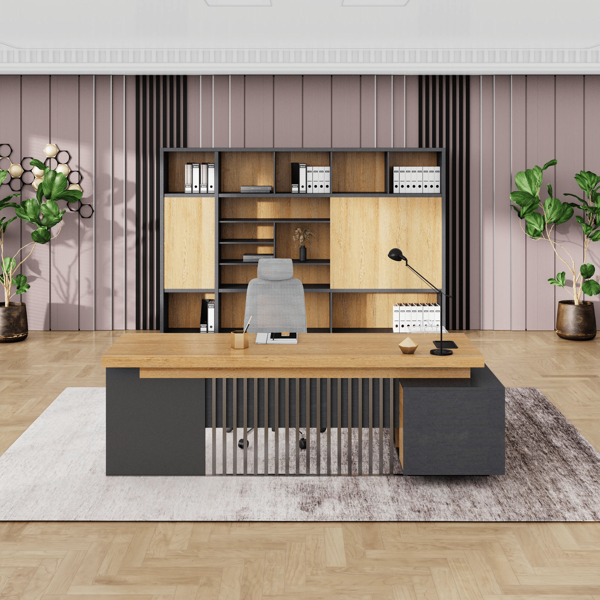 Cecilia ยท Modern L-Shaped Executive Desk