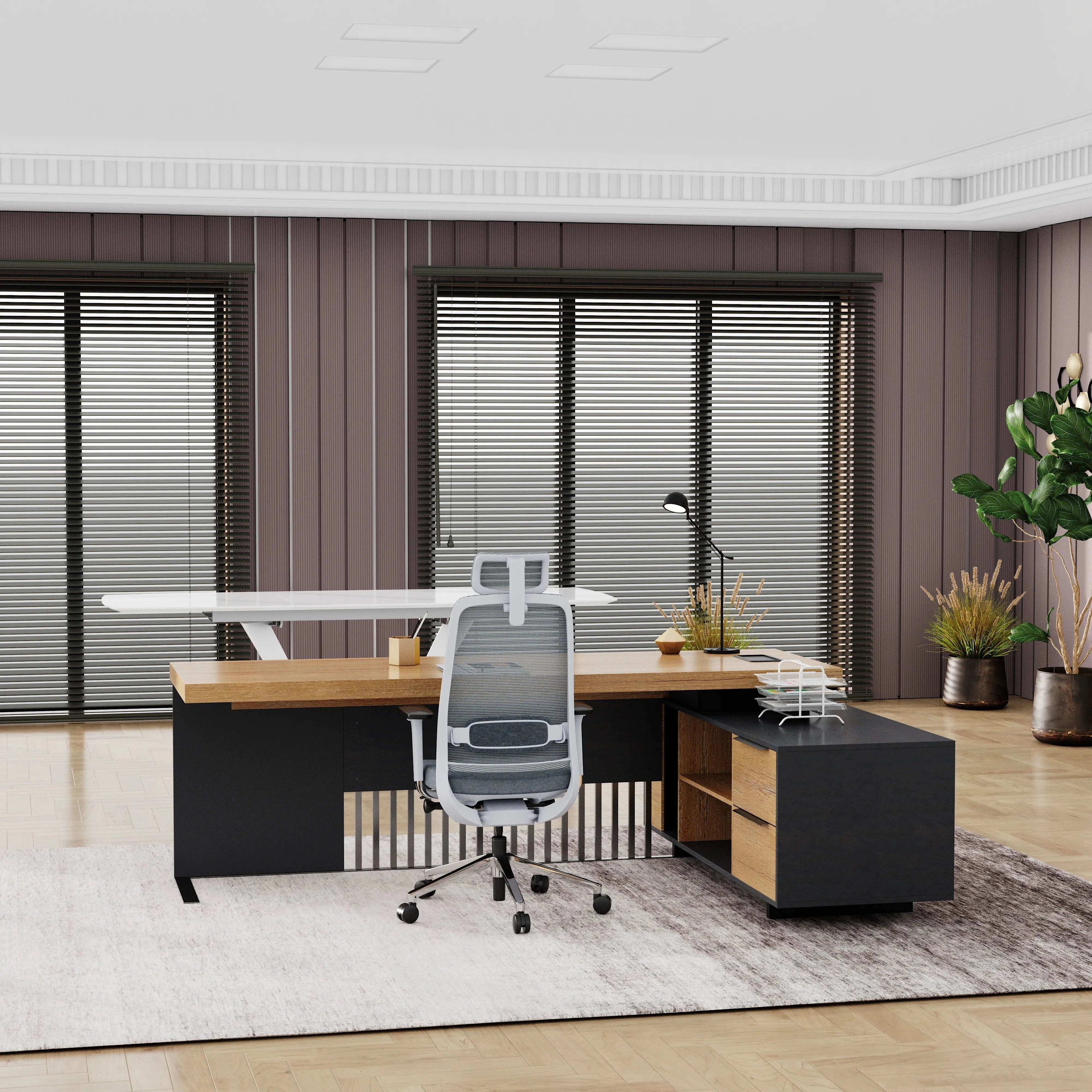 Cecilia ยท Modern L-Shaped Executive Desk