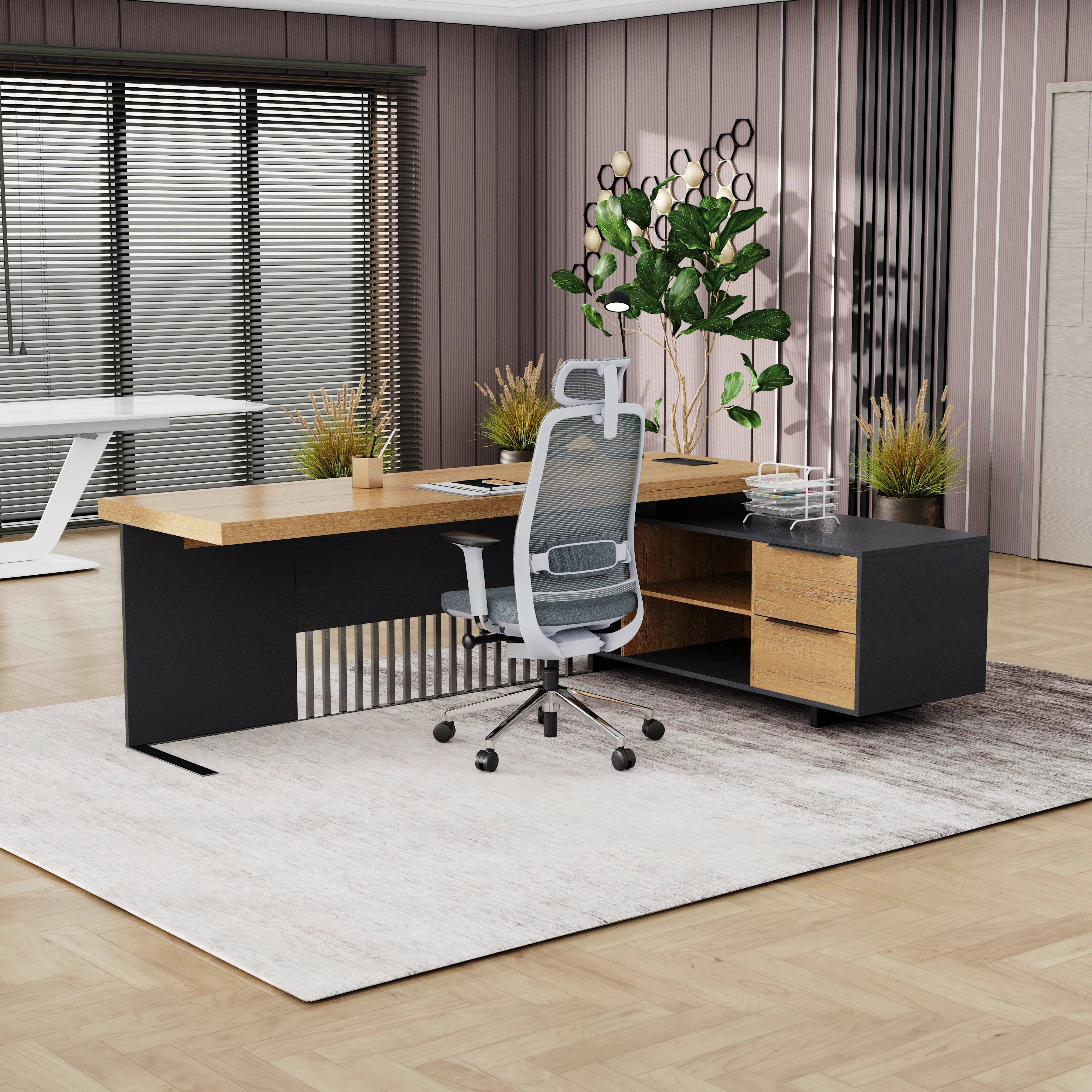 Cecilia ยท Modern L-Shaped Executive Desk
