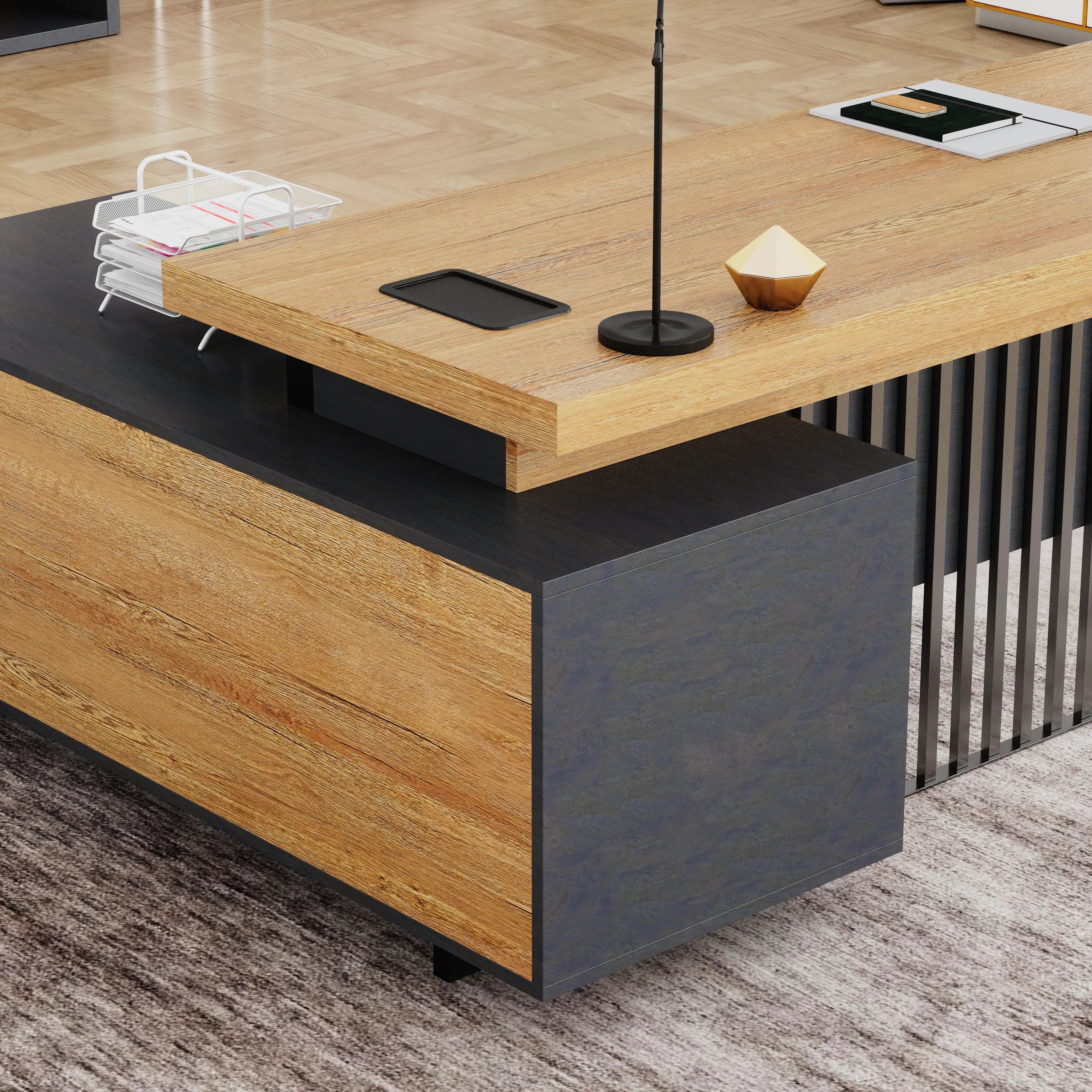 Cecilia ยท Modern L-Shaped Executive Desk