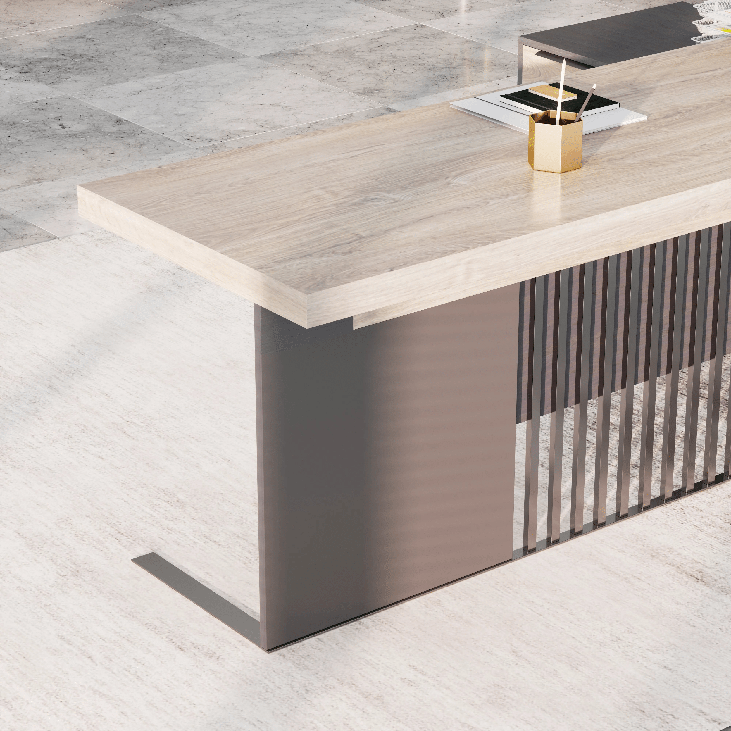 Cecilia ยท Modern L-Shaped Executive Desk