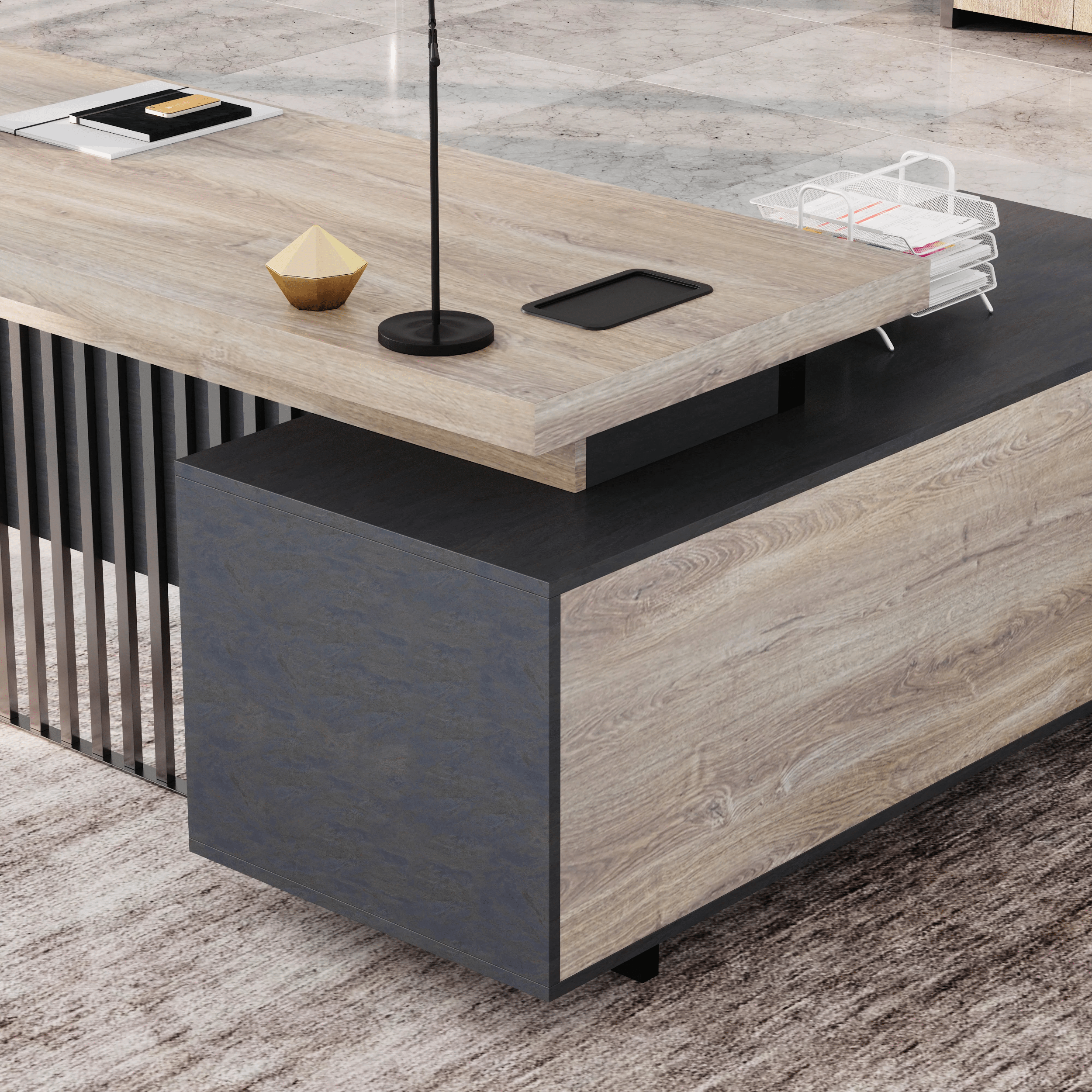 Cecilia ยท Modern L-Shaped Executive Desk