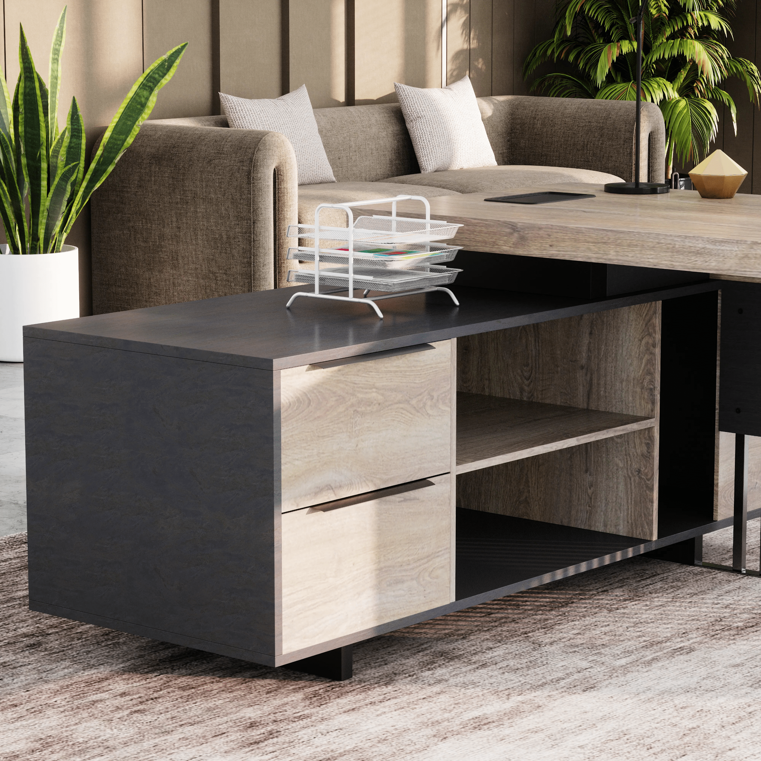 Cecilia ยท Modern L-Shaped Executive Desk