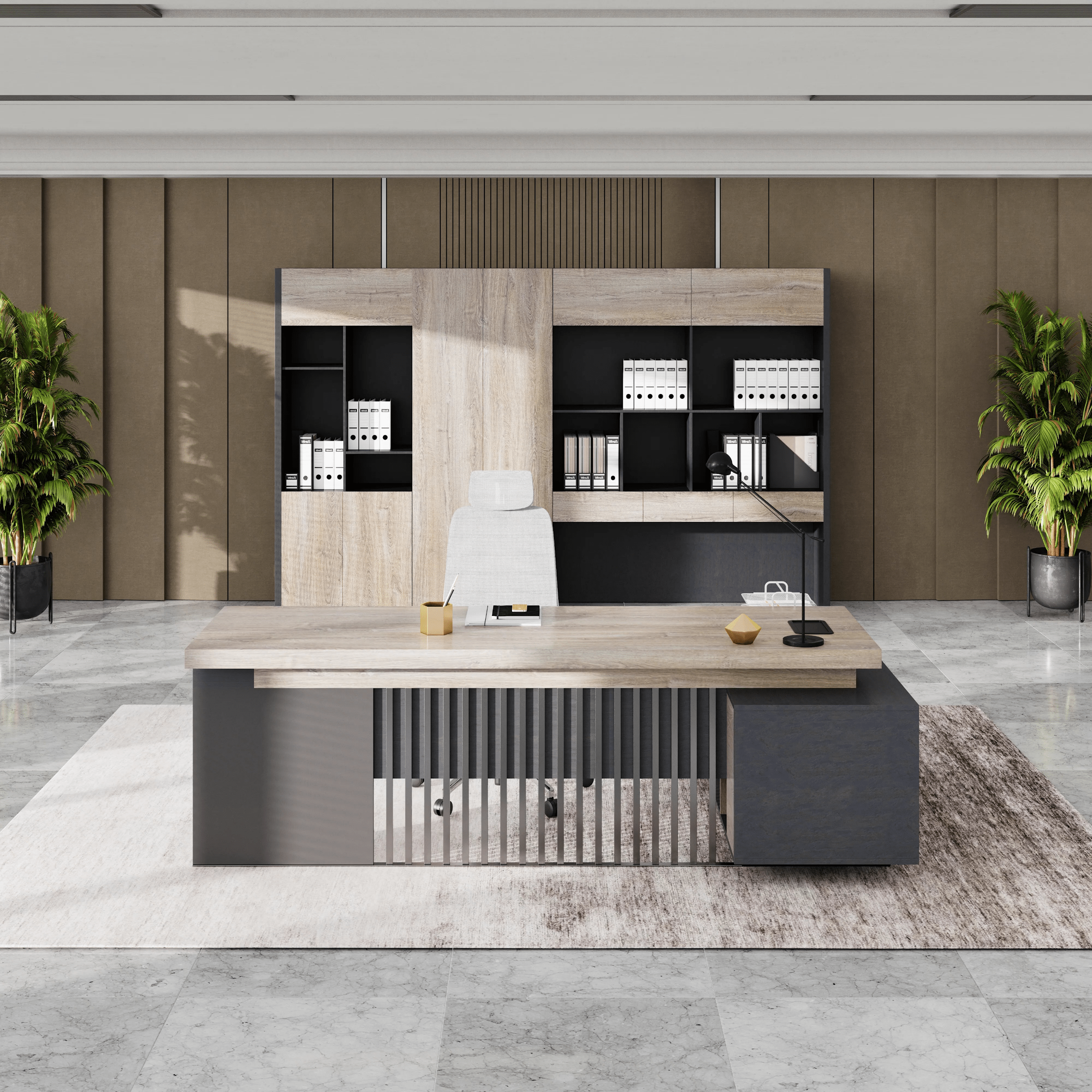 Cecilia ยท Modern L-Shaped Executive Desk