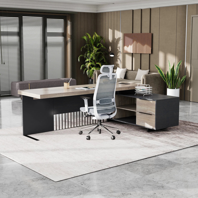 Cecilia ยท Modern L-Shaped Executive Desk