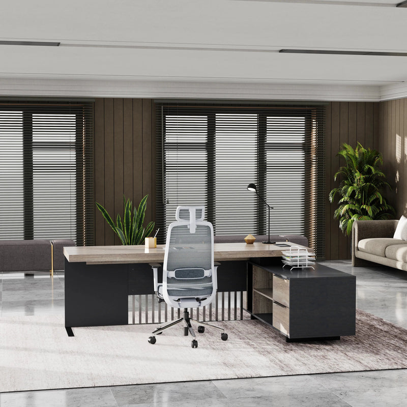 Cecilia ยท Modern L-Shaped Executive Desk