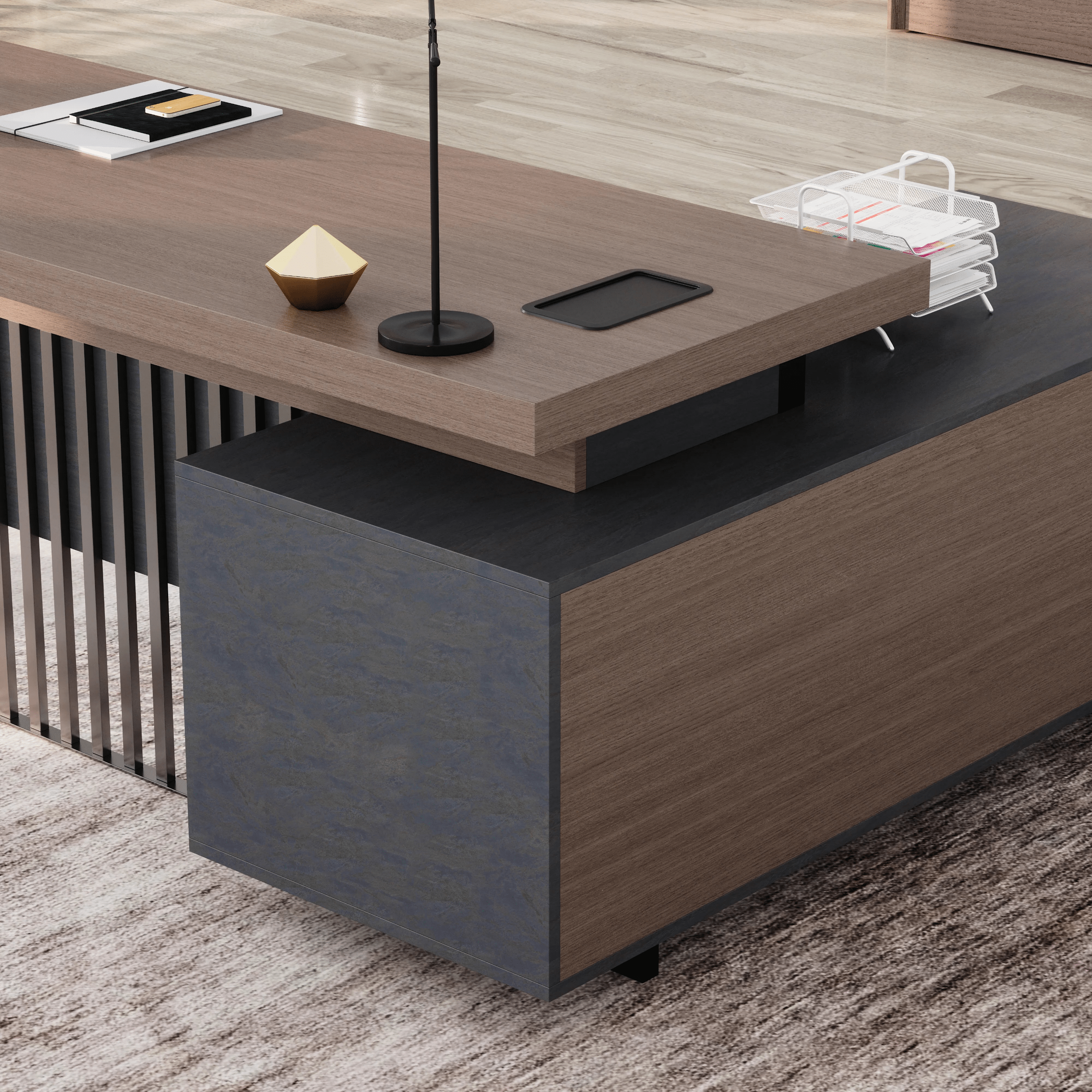 Cecilia ยท Modern L-Shaped Executive Desk