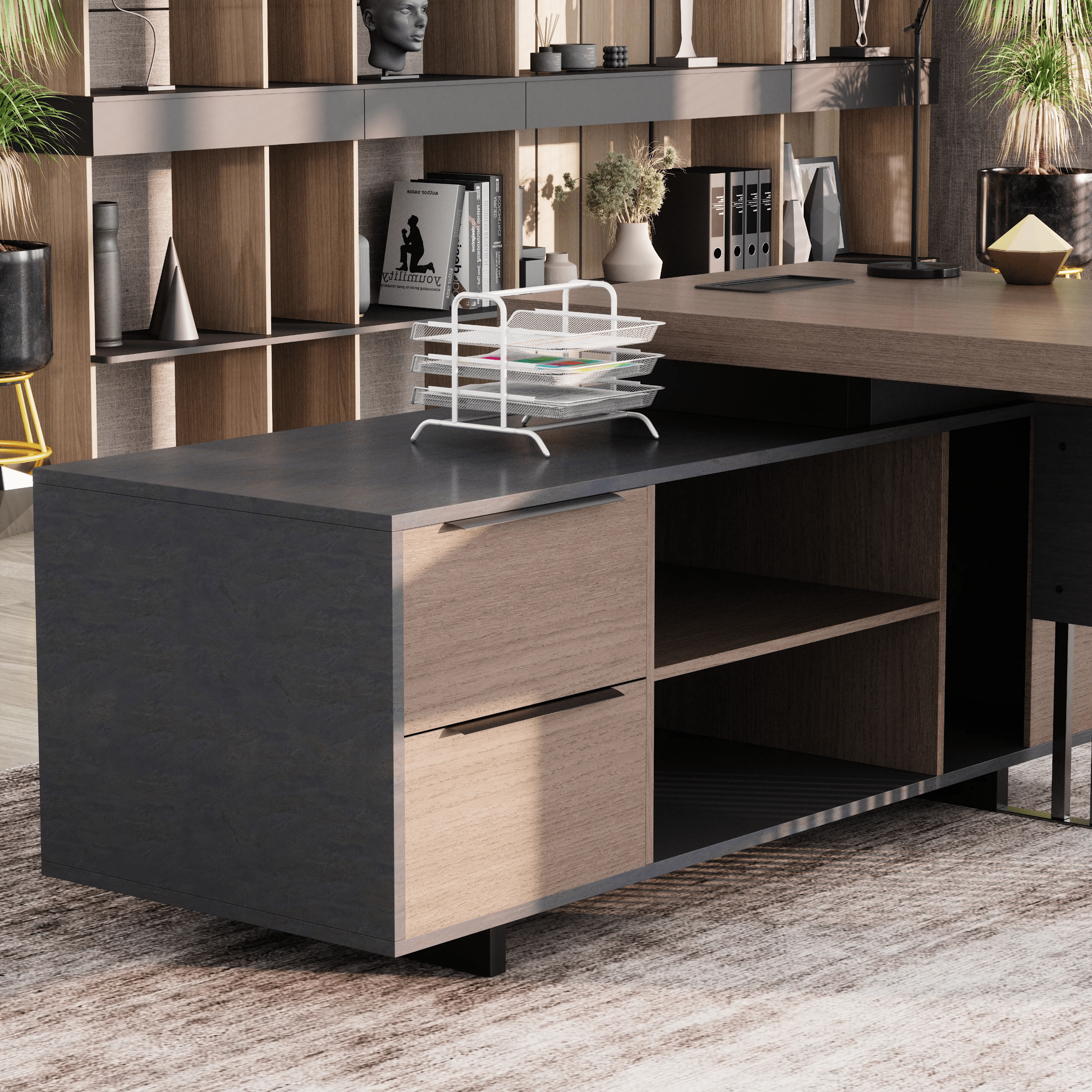 Cecilia ยท Modern L-Shaped Executive Desk