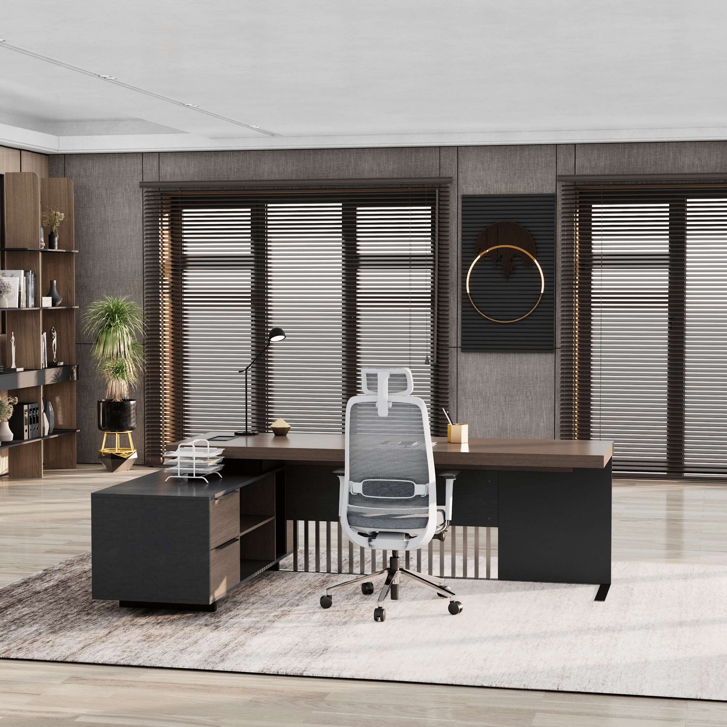 Cecilia ยท Modern L-Shaped Executive Desk